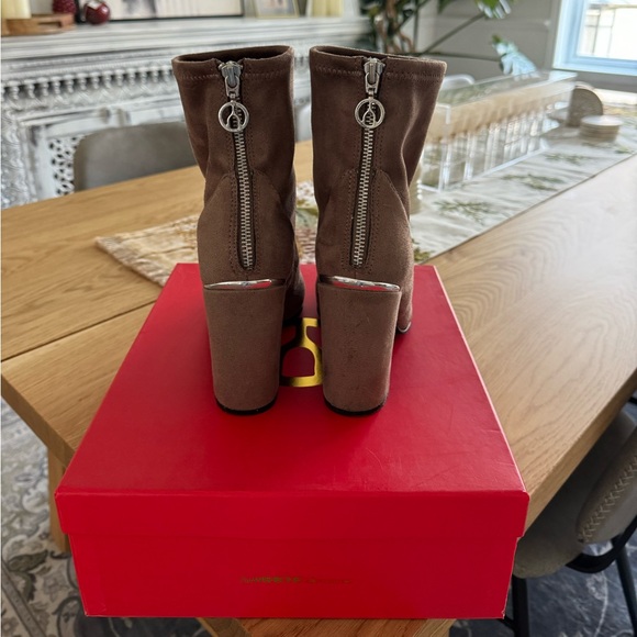 Beige Suede Wishbone Boot Heels - Picture 3 of 5